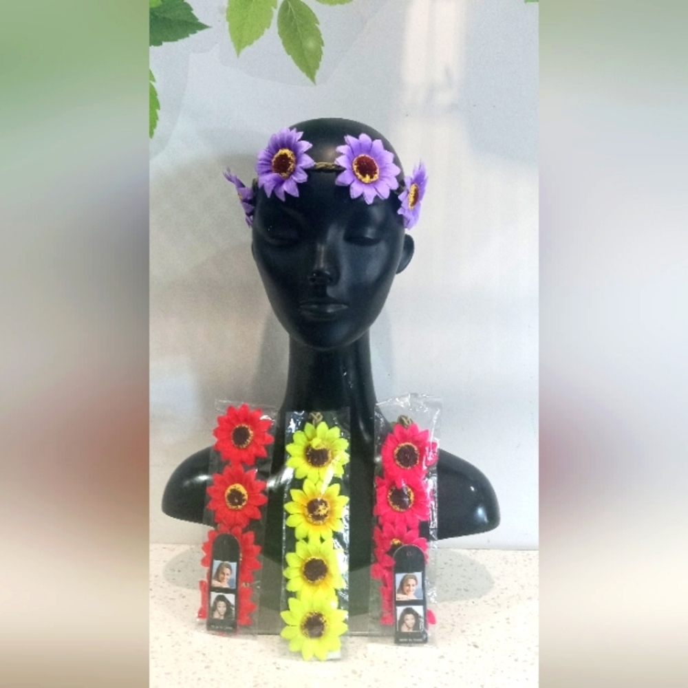 Floral Headbands in Purple 💜 Red❤️Pink💓 & Yellow💛